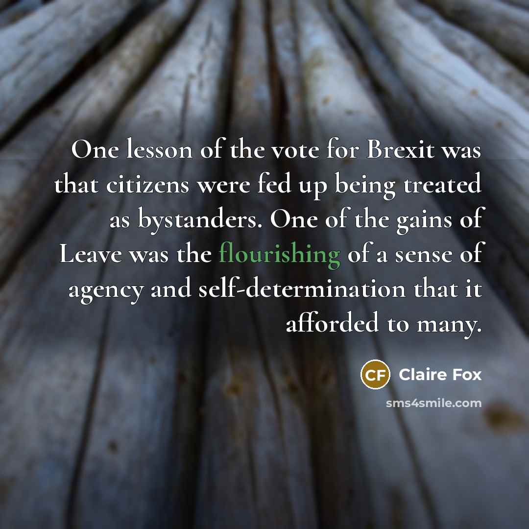 “One lesson of the vote for Brexit was that citizens…” quote by Claire Fox