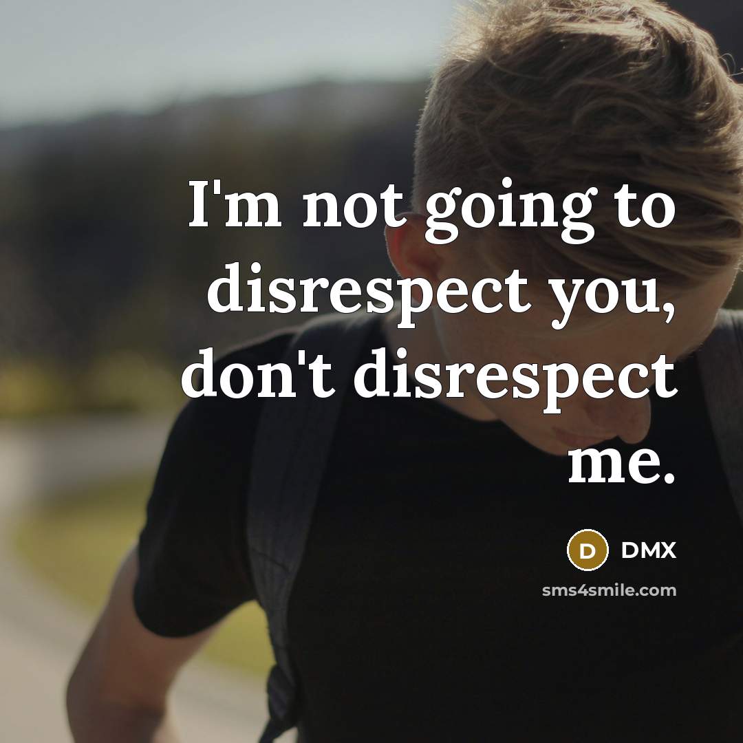 “I'm not going to disrespect you, don't disrespect me.…” quote by DMX