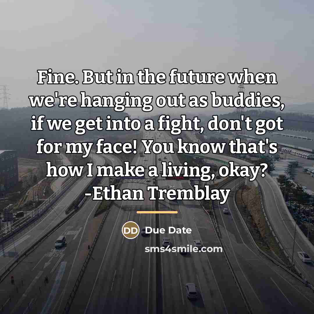 “Fine. But in the future when we're hanging out as…” quote by Due Date