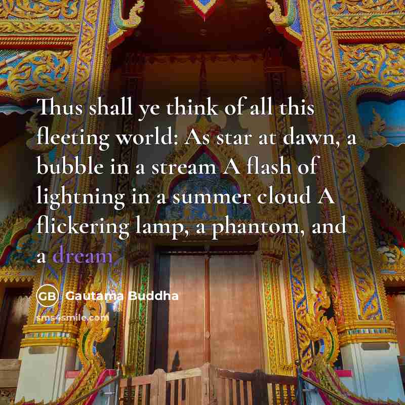 “Thus shall ye think of all this fleeting world: As…” quote by Gautama Buddha