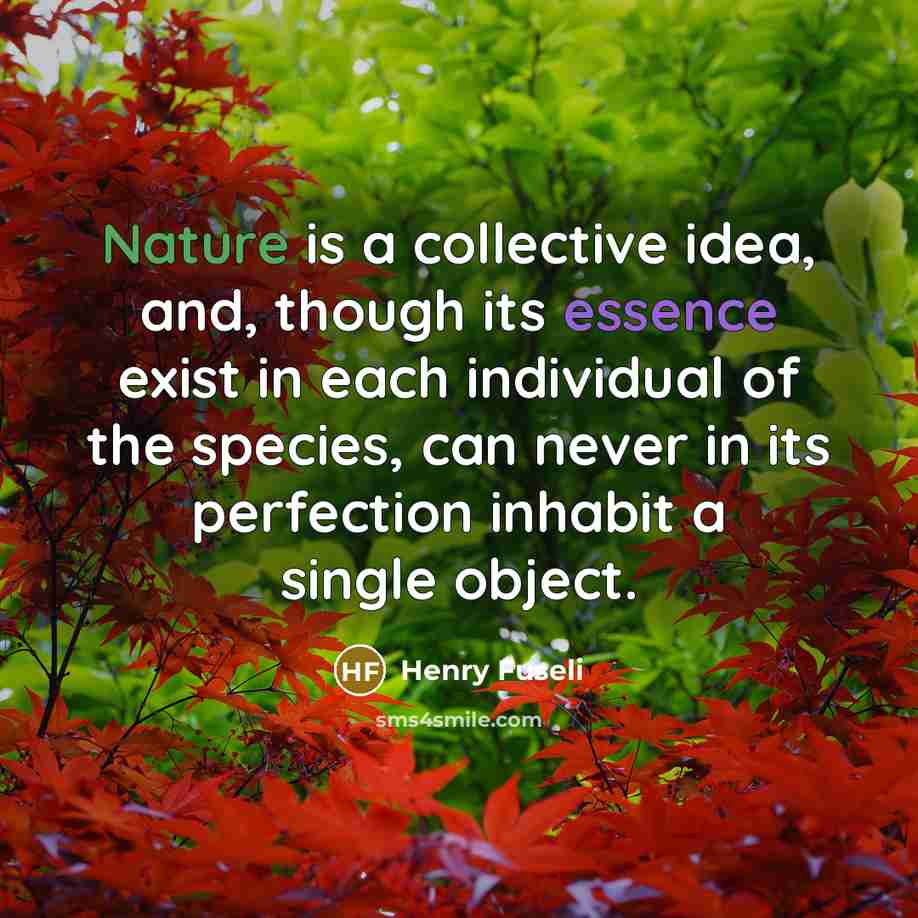 “Nature is a collective idea, and, though its essence exist…” quote by Henry Fuseli