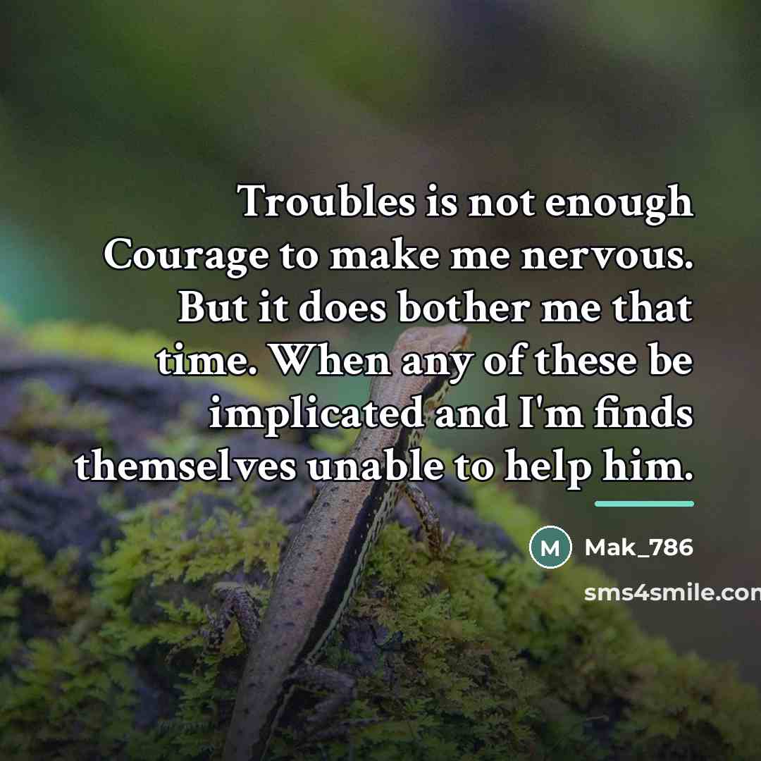 “Troubles is not enough Courage to make me nervous. But…” quote by Mak_786