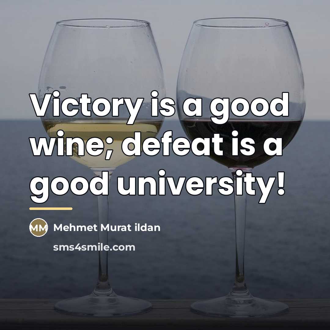 “Victory is a good wine; defeat is a good university!…” quote by Mehmet Murat Ildan