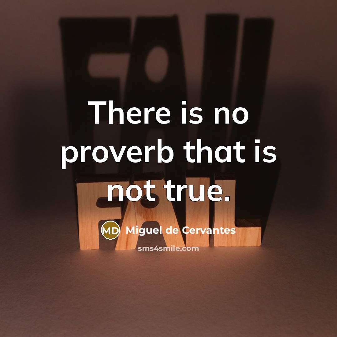 “There is no proverb that is not true.…” quote by Miguel de Cervantes