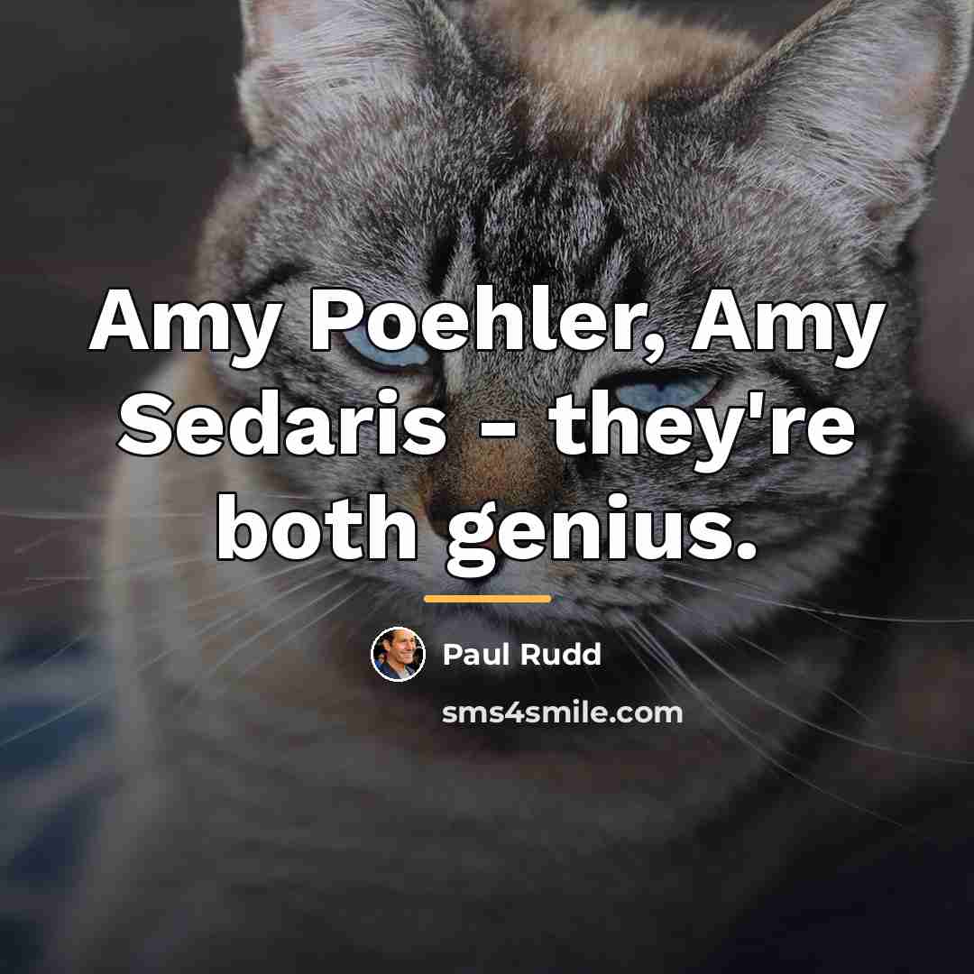 “Amy Poehler, Amy Sedaris - they're both genius.…” quote by Paul Rudd