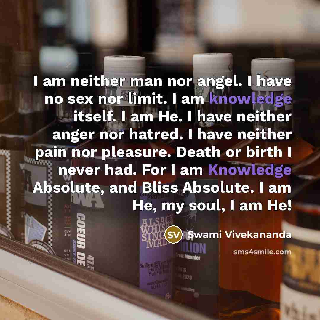 “I am neither man nor angel. I have no sex…” quote by Swami Vivekananda