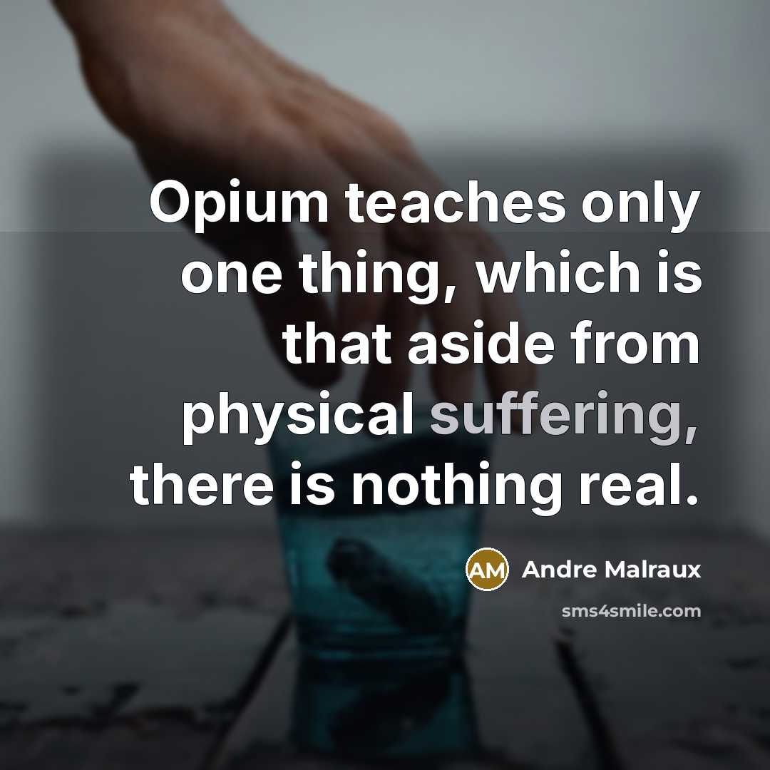 “Opium teaches only one thing, which is that aside from…” quote by Andre Malraux