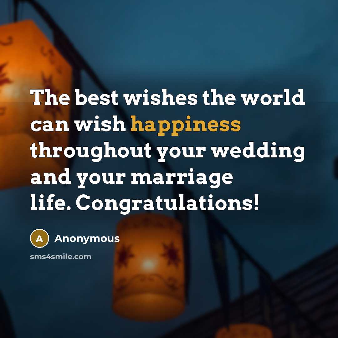 “The best wishes the world can wish happiness throughout your…” quote by Anonymous