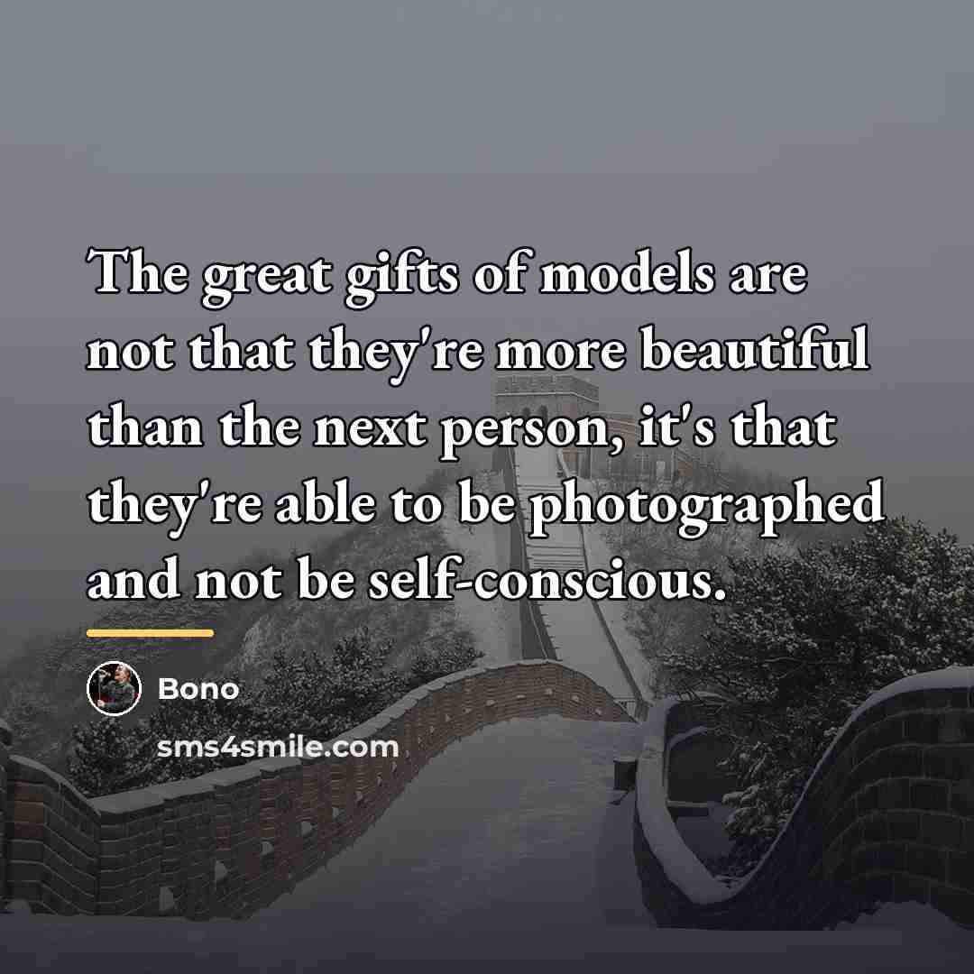 “The great gifts of models are not that they're more…” quote by Bono
