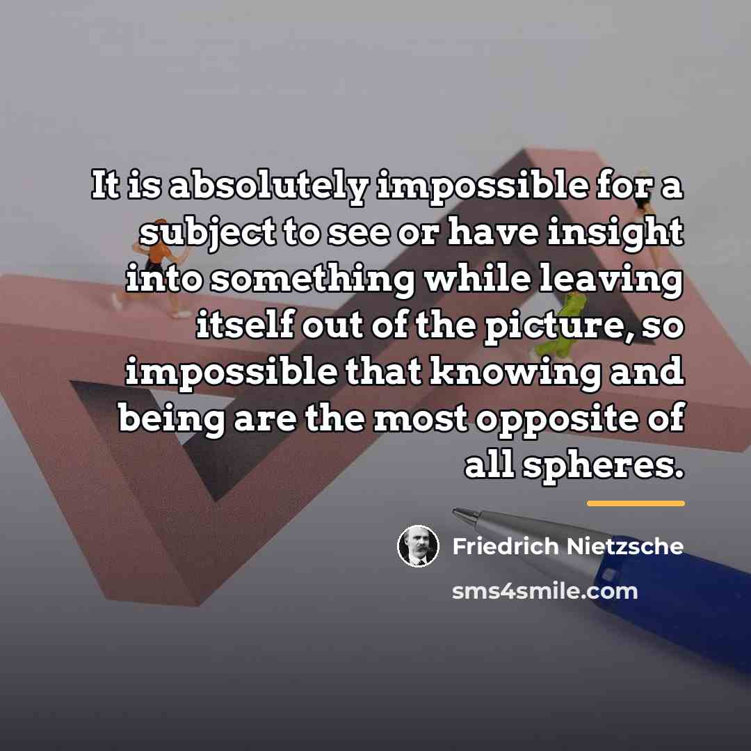 “It is absolutely impossible for a subject to see or…” quote by Friedrich Nietzsche