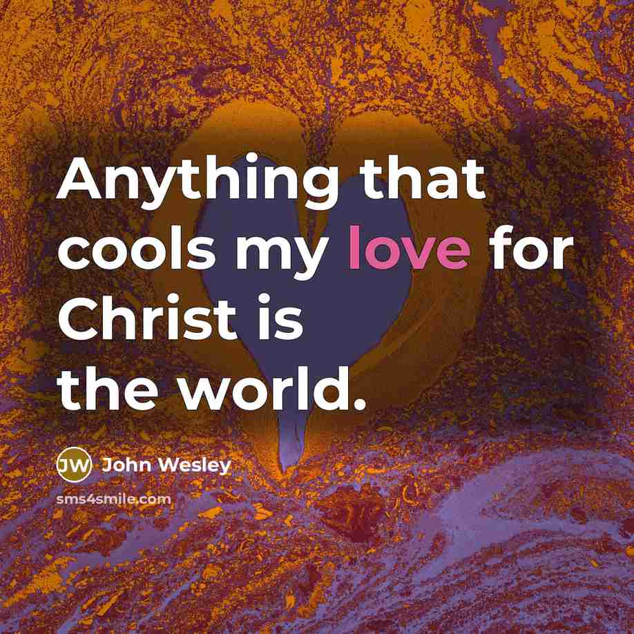 “Anything that cools my love for Christ is the world.…” quote by John Wesley