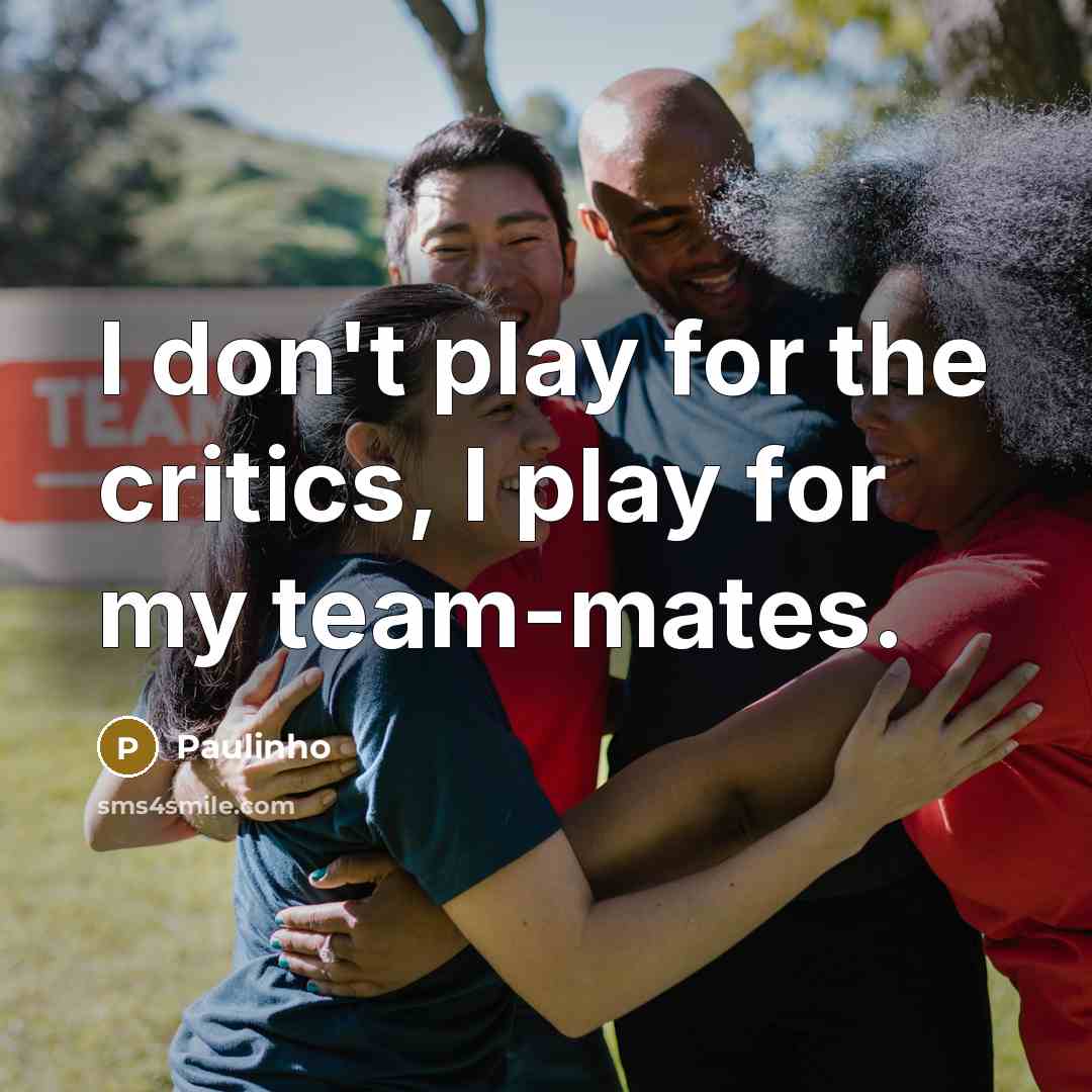 “I don't play for the critics, I play for my…” quote by Paulinho