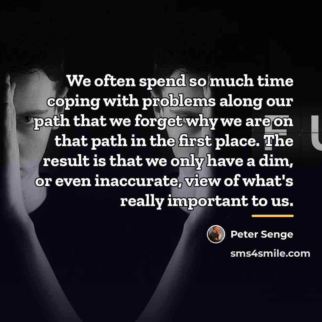 “We often spend so much time coping with problems along…” quote by Peter Senge
