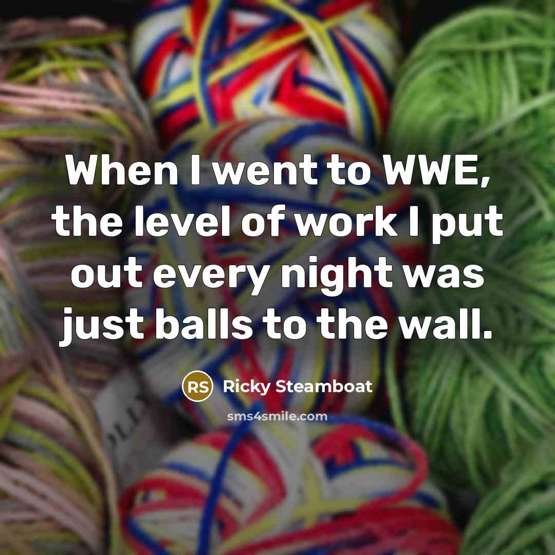 “When I went to WWE, the level of work I…” quote by Ricky Steamboat