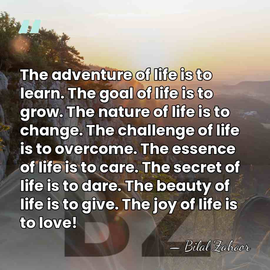The adventure of life is to learn. The goal of life is&hellip; - Bilal Zahoor
