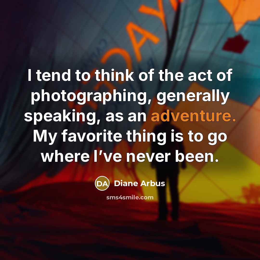 “I tend to think of the act of photographing, generally…” quote by Diane Arbus