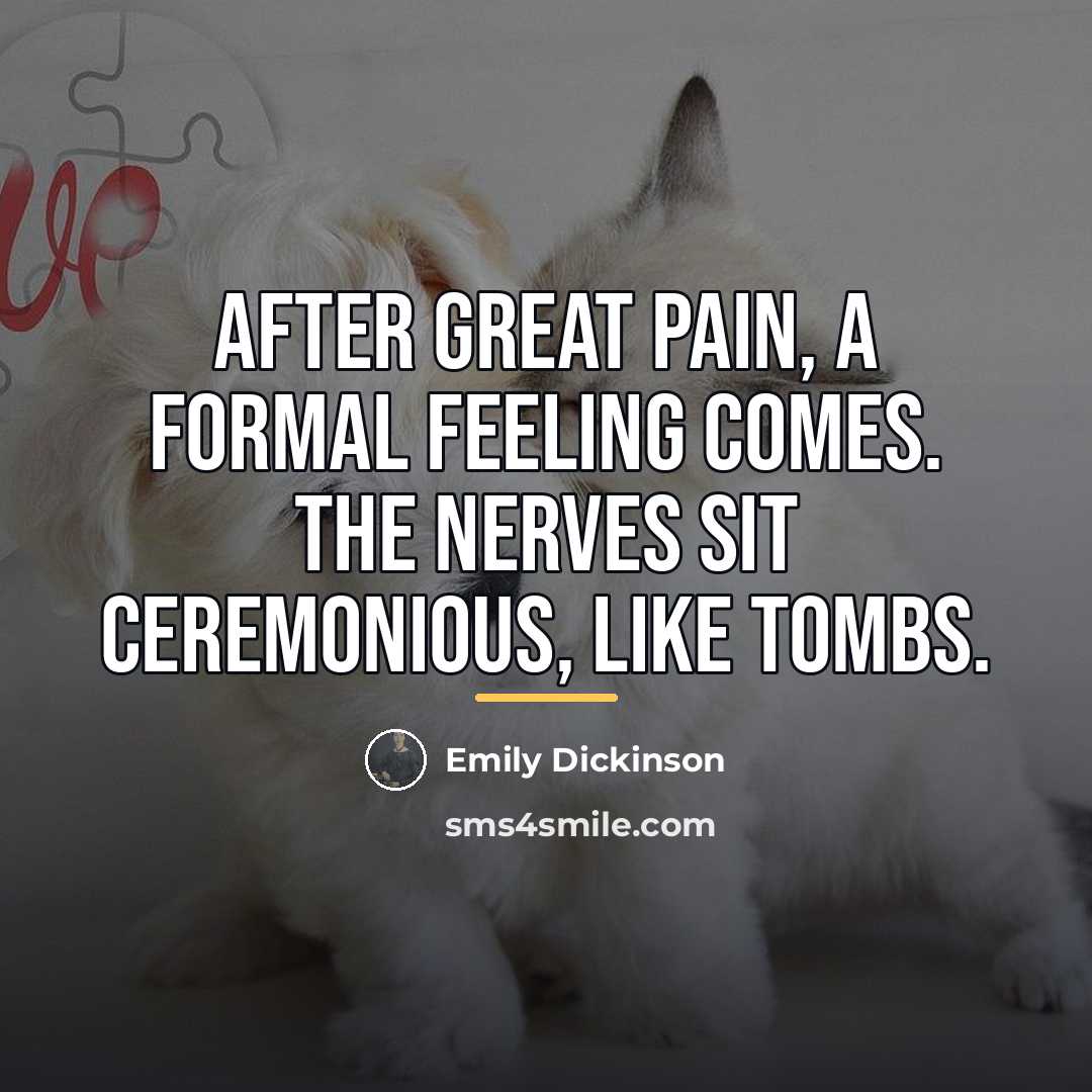 “After great pain, a formal feeling comes. The Nerves sit…” quote by Emily Dickinson