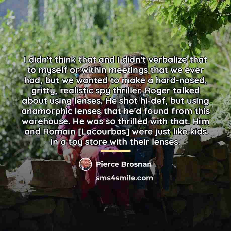 “I didn't think that and I didn't verbalize that to…” quote by Pierce Brosnan