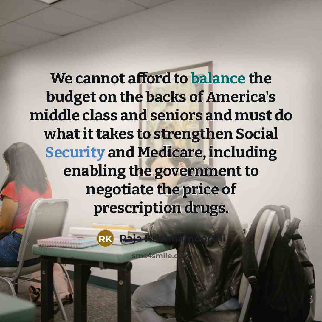 “We cannot afford to balance the budget on the backs…” quote by Raja Krishnamoorthi