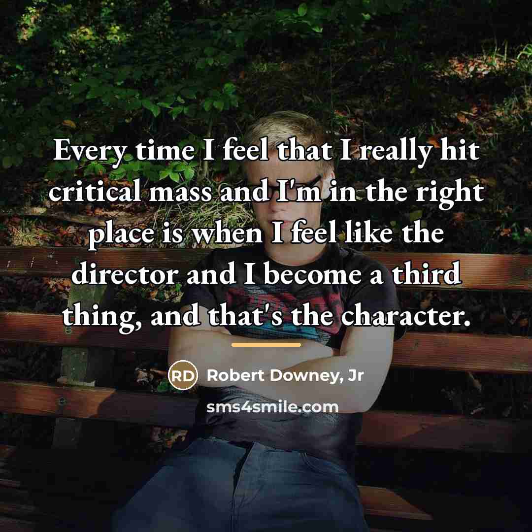 “Every time I feel that I really hit critical mass…” quote by Robert Downey, Jr