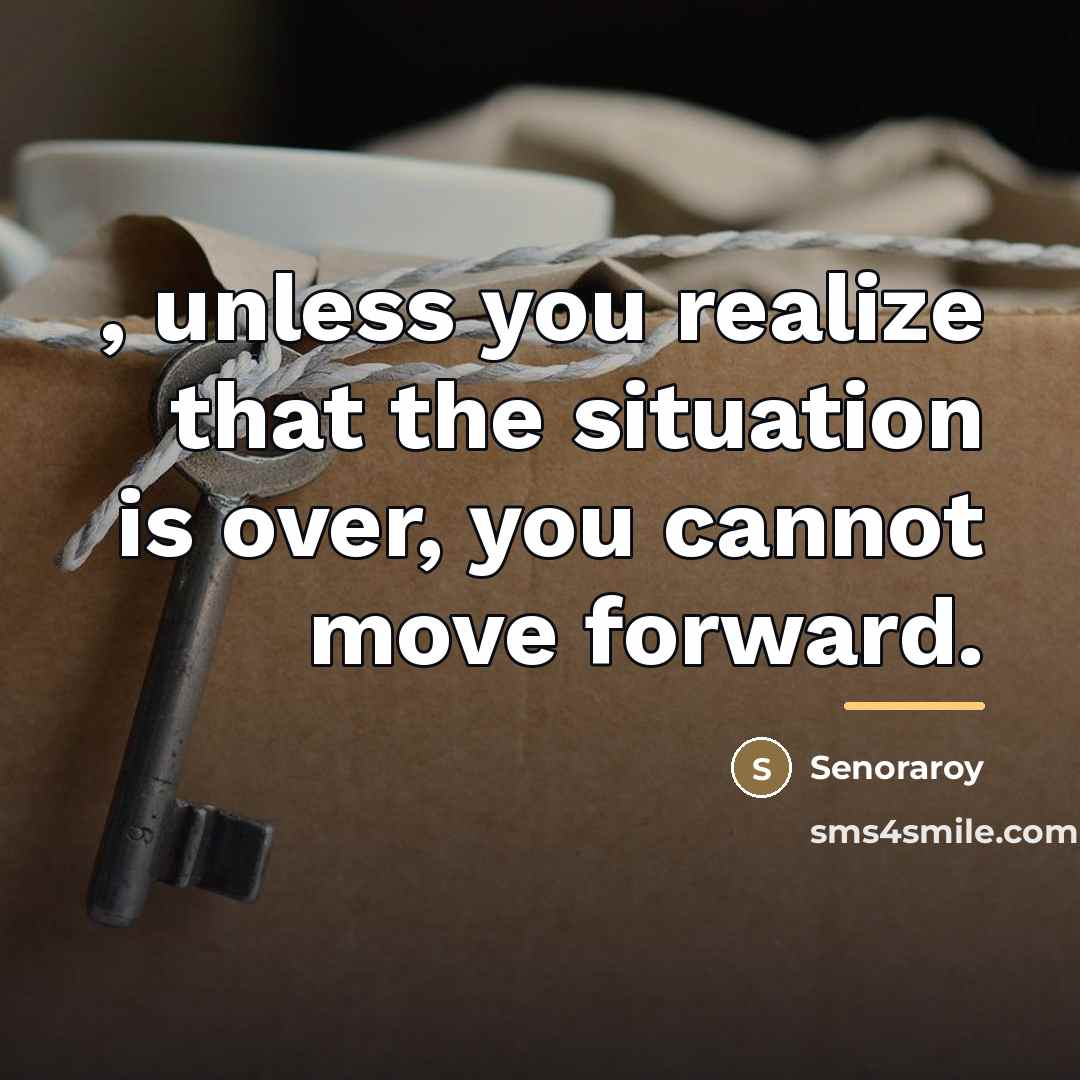 “, unless you realize that the situation is over, you…” quote by Senoraroy