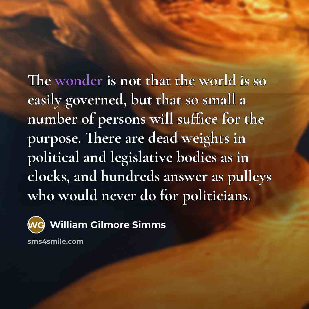 “The wonder is not that the world is so easily…” quote by William Gilmore Simms