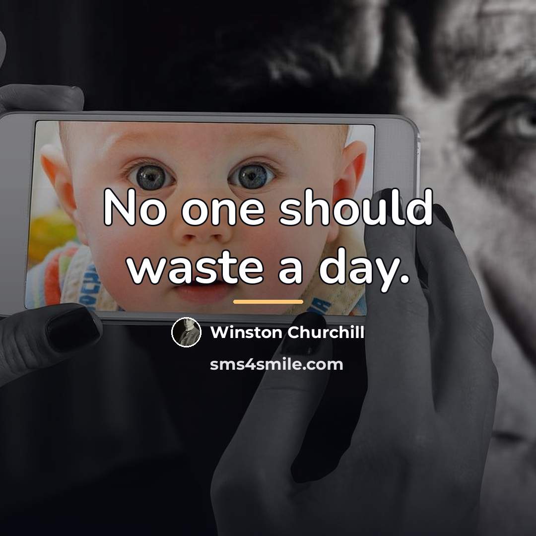 “No one should waste a day.…” quote by Winston Churchill