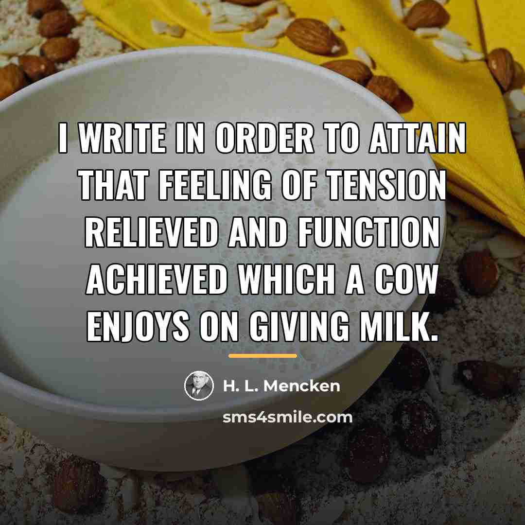 “I write in order to attain that feeling of tension…” quote by H. L. Mencken