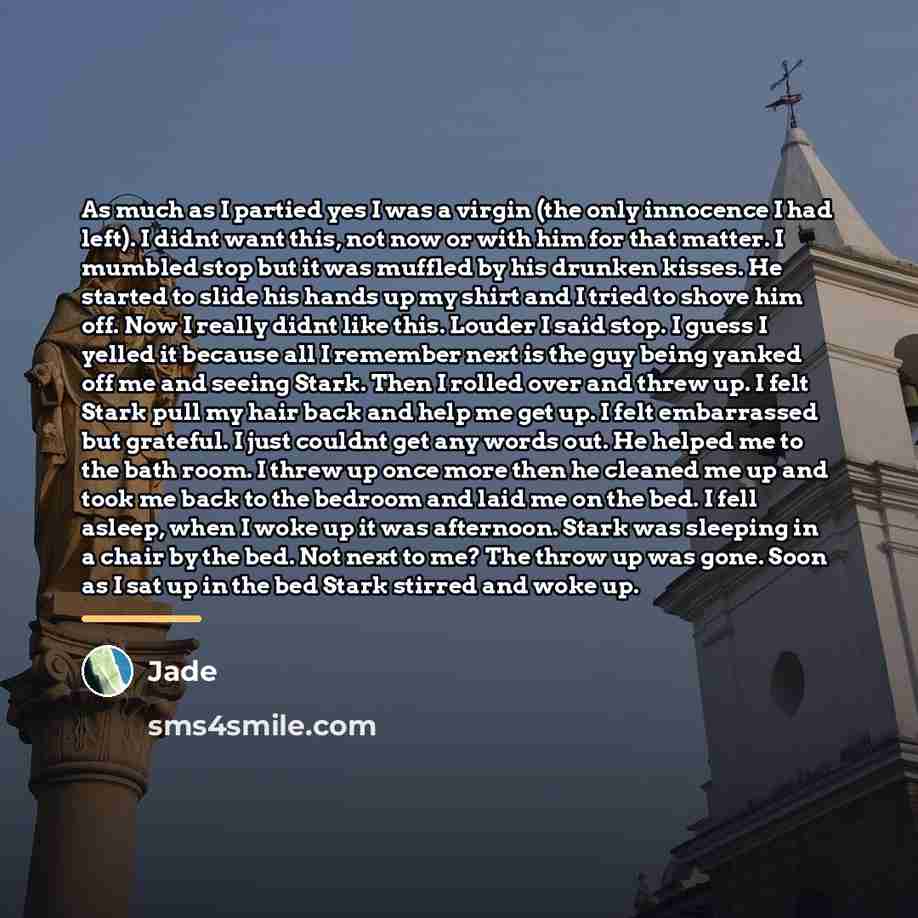“As much as I partied yes I was a virgin…” quote by Jade