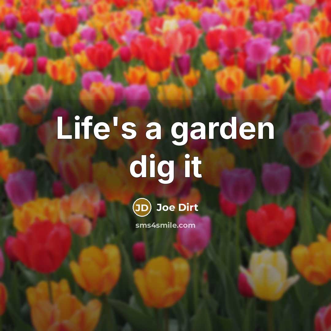 “Life's a garden dig it…” quote by Joe Dirt