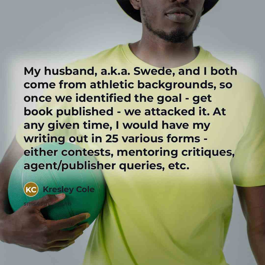 “My husband, a.k.a. Swede, and I both come from athletic…” quote by Kresley Cole