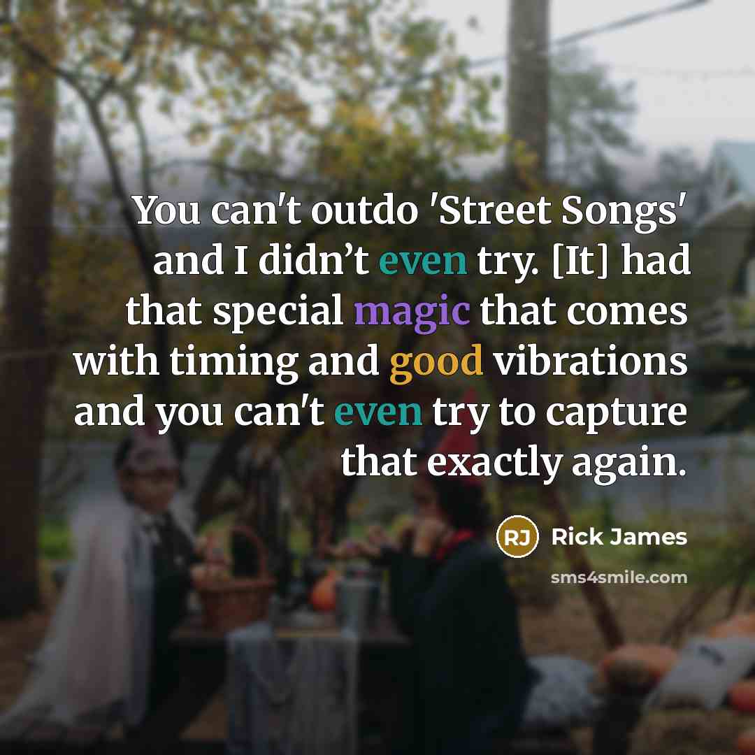 “You can't outdo 'Street Songs' and I didn’t even try.…” quote by Rick James