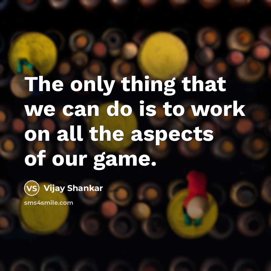 “The only thing that we can do is to work on all the aspects of our game.” quote by Vijay Shankar