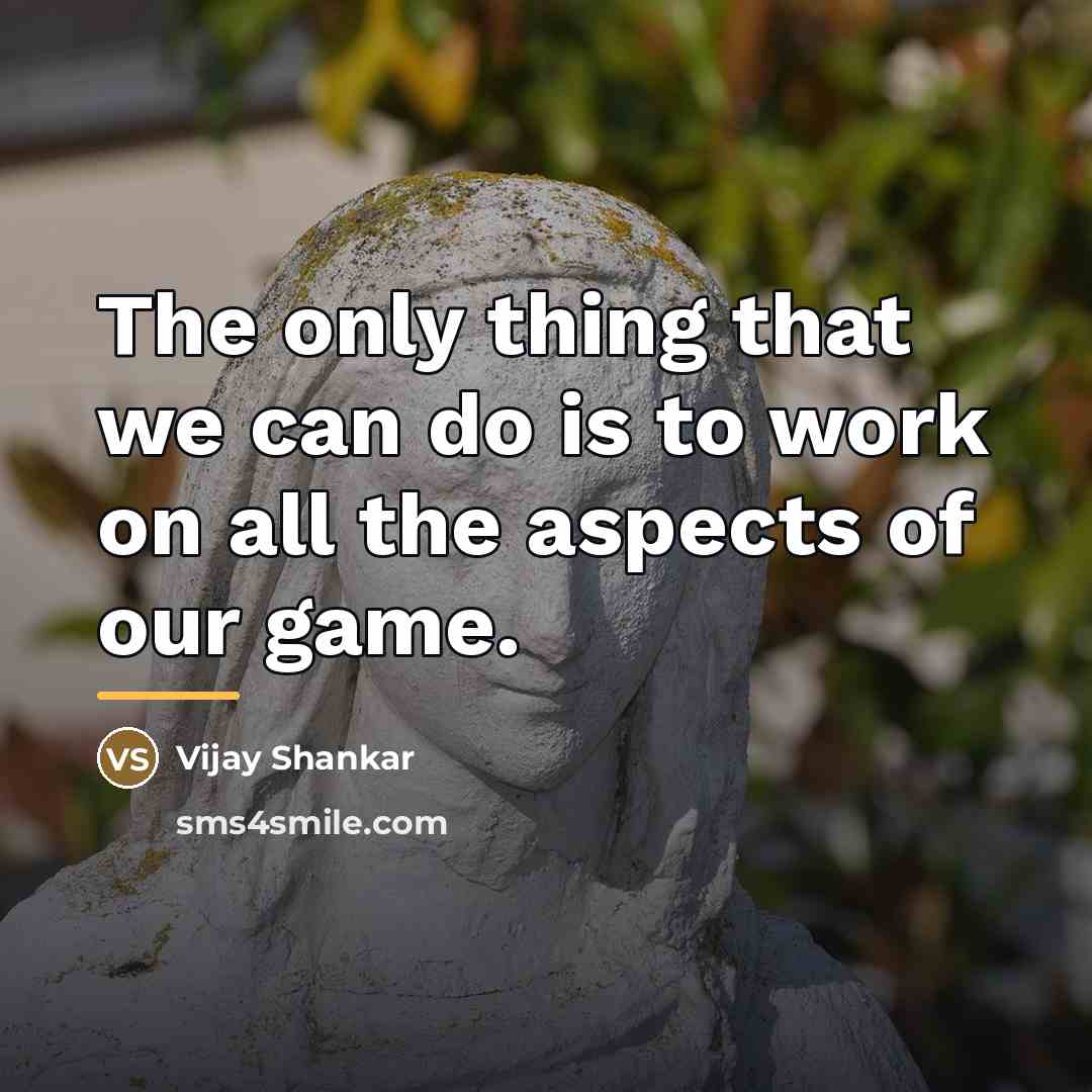 “The only thing that we can do is to work…” quote by Vijay Shankar