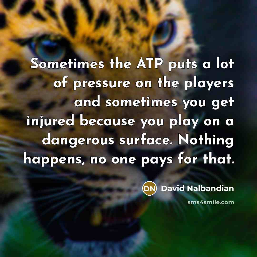 “Sometimes the ATP puts a lot of pressure on the…” quote by David Nalbandian