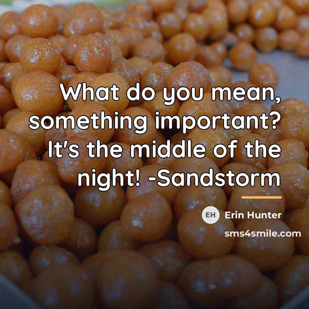 “What do you mean, something important? It's the middle of…” quote by Erin Hunter
