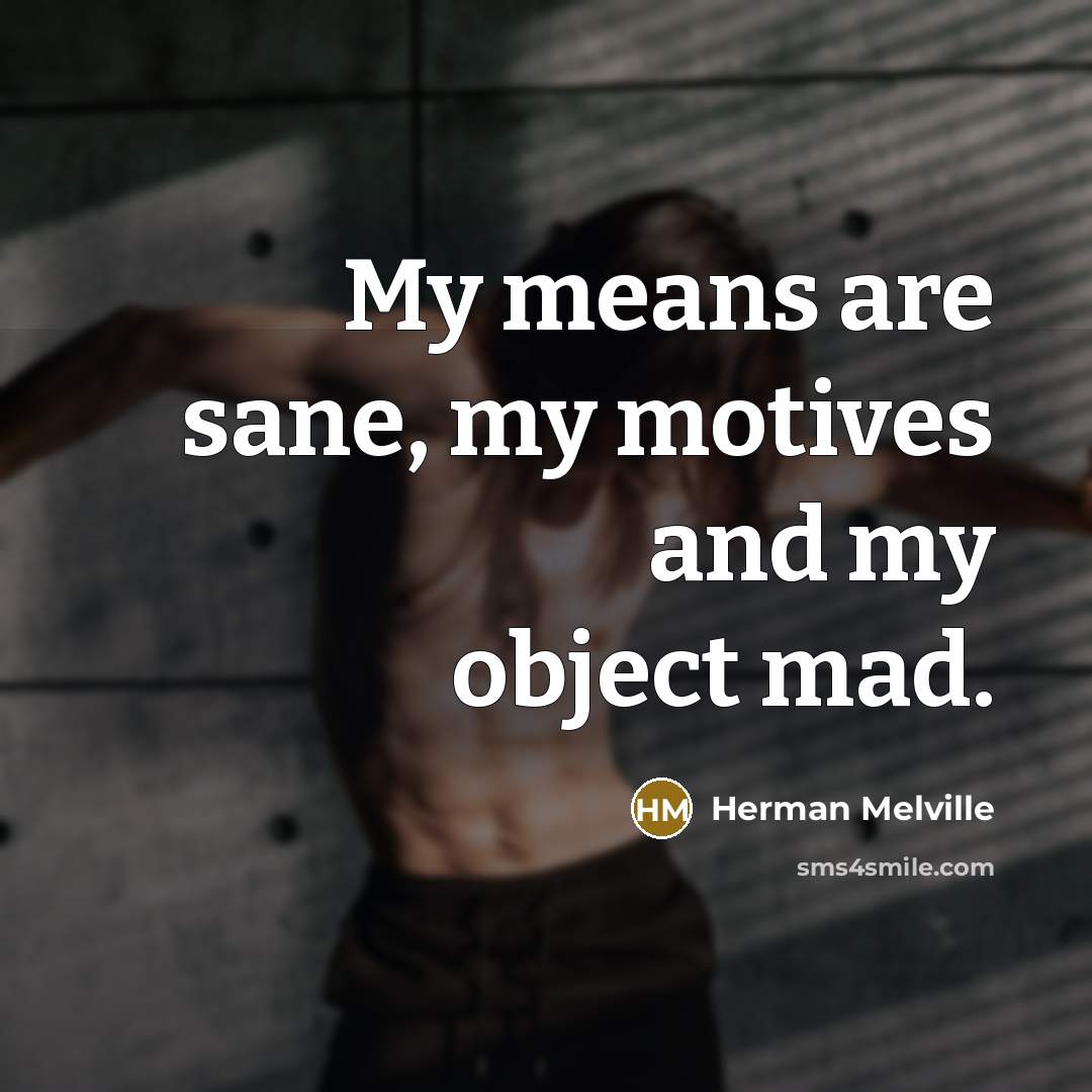 “My means are sane, my motives and my object mad.…” quote by Herman Melville