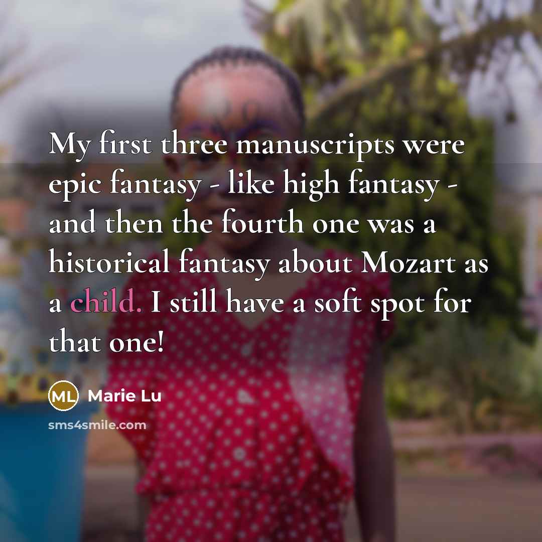 “My first three manuscripts were epic fantasy - like high…” quote by Marie Lu