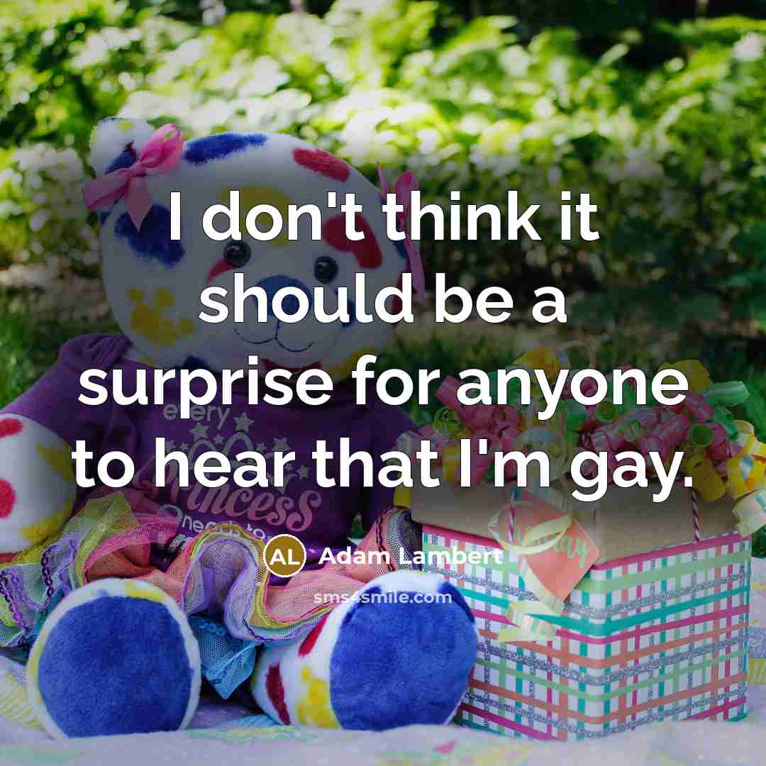 “I don't think it should be a surprise for anyone…” quote by Adam Lambert