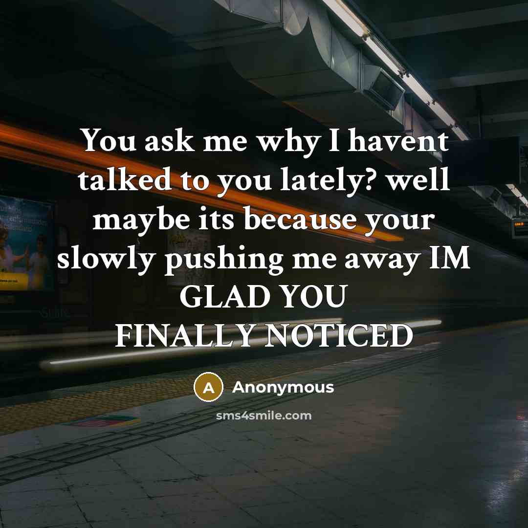 “You ask me why I havent talked to you lately?…” quote by Anonymous