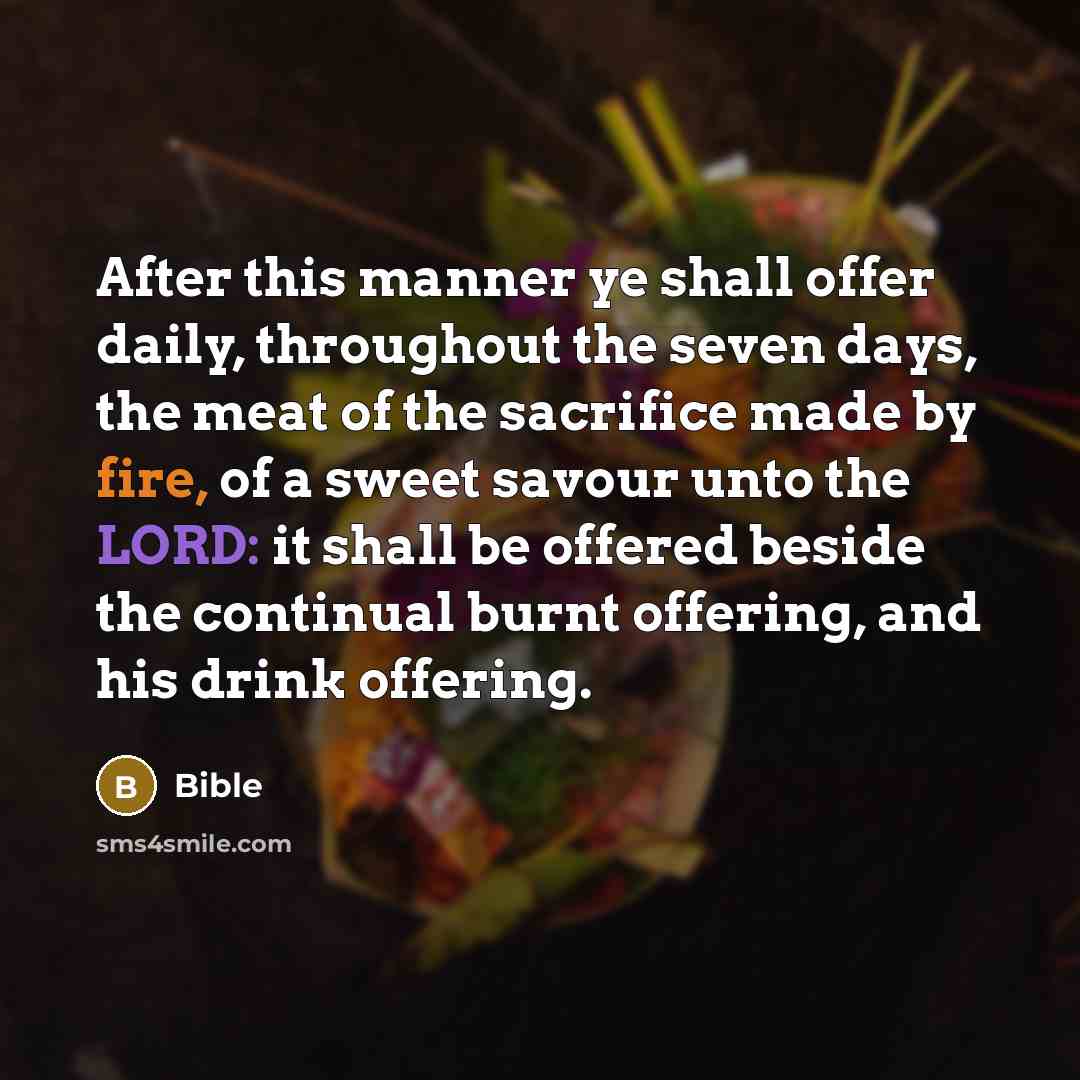 “After this manner ye shall offer daily, throughout the seven…” quote by Bible