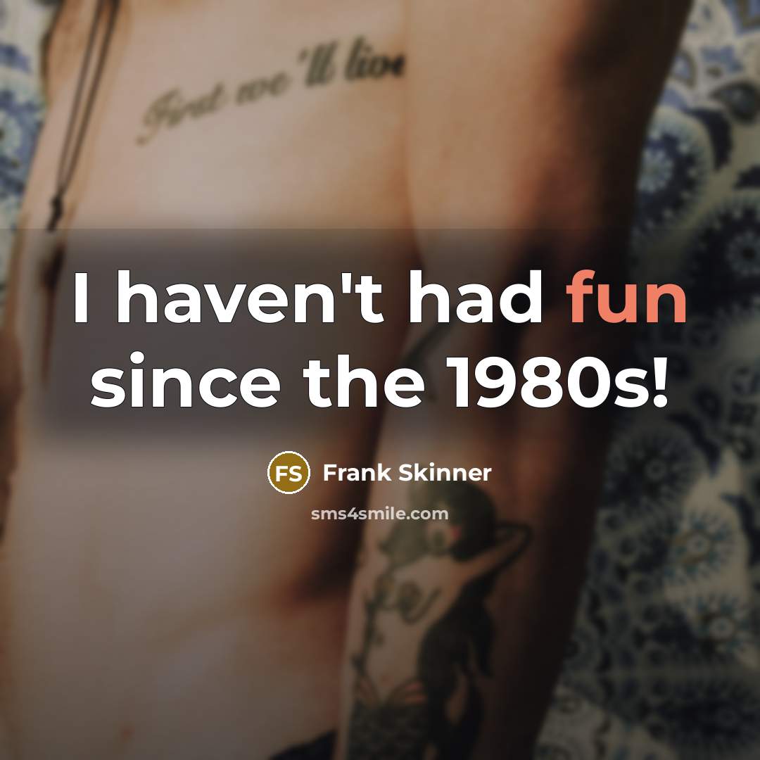 “I haven't had fun since the 1980s!…” quote by Frank Skinner