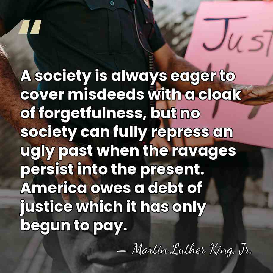 A society is always eager to cover misdeeds with a cloak of&hellip; - Martin Luther King, Jr.