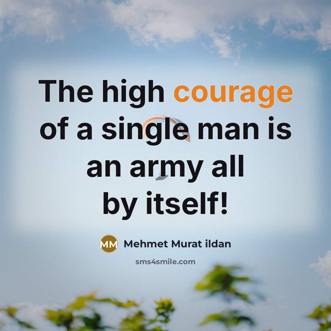 “The high courage of a single man is an army…” quote by Mehmet Murat Ildan