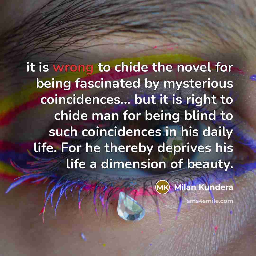 “it is wrong to chide the novel for being fascinated…” quote by Milan Kundera