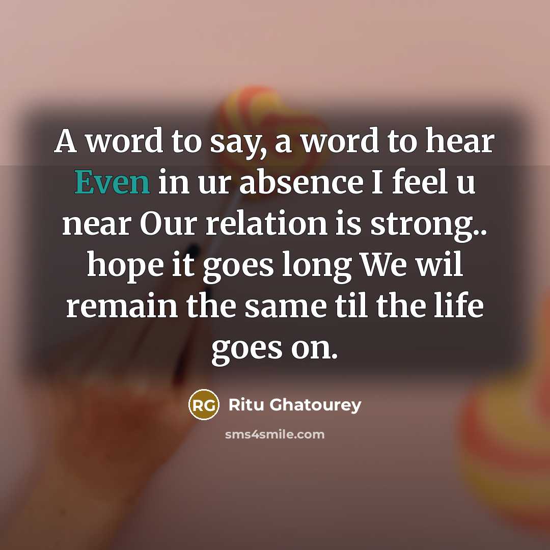 “A word to say, a word to hear Even in…” quote by Ritu Ghatourey