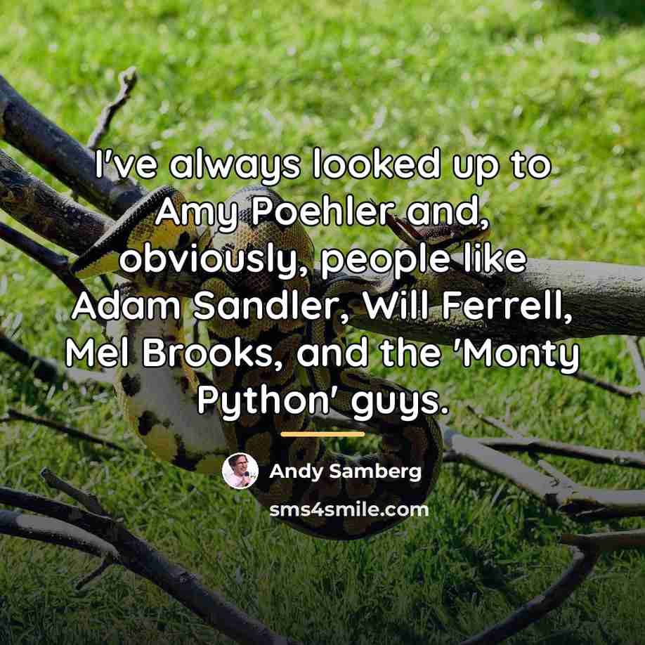 “I've always looked up to Amy Poehler and, obviously, people…” quote by Andy Samberg