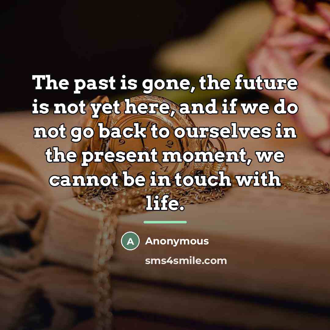 “The past is gone, the future is not yet here,…” quote by Anonymous
