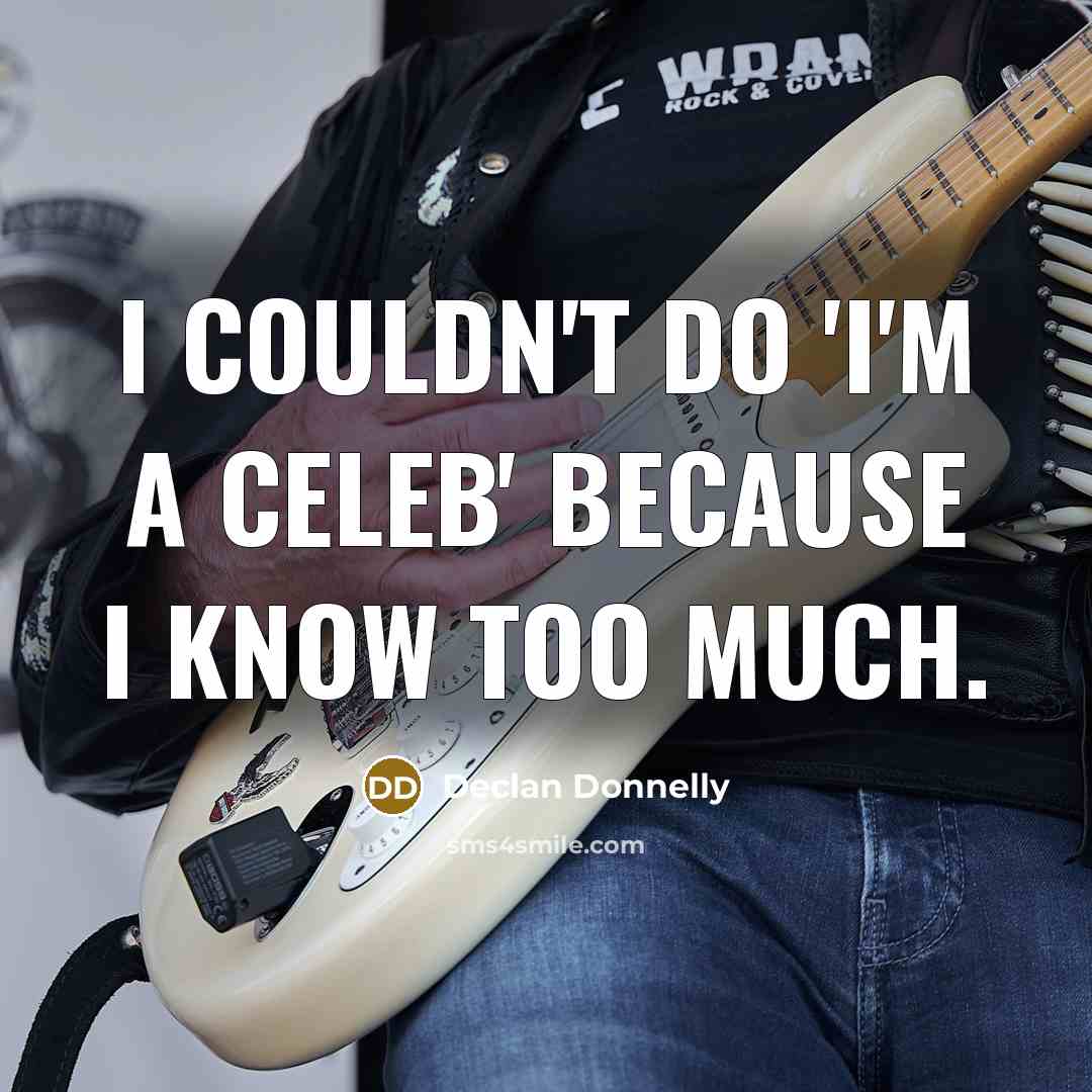 “I couldn't do 'I'm A Celeb' because I know too…” quote by Declan Donnelly
