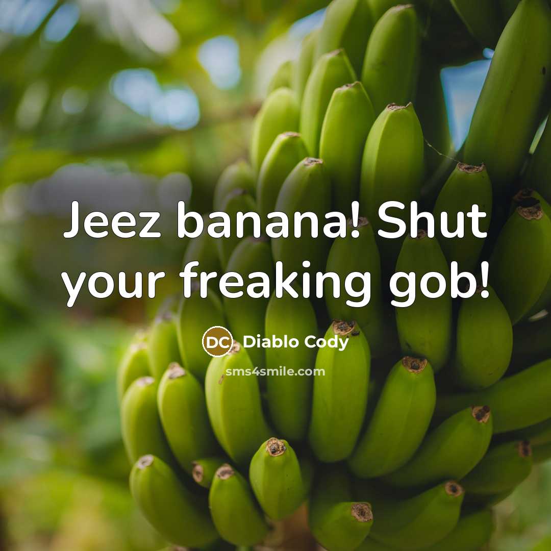 “Jeez banana! Shut your freaking gob!…” quote by Diablo Cody